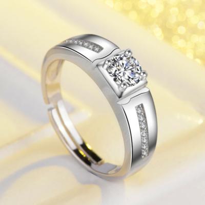 China Wholesale Classic Jewelry 925 Women's Round Cut Zircon Engagement Silver Diamond Rings Women's Gift Jewelry Office/Career Wedding 2022 NEW for sale