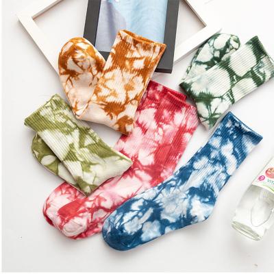 China Breathable Fashion Tie Dye Socks Sports Thick Mens Tube Cotton Compression Custom Logo Socks For Women Socks Cotton for sale