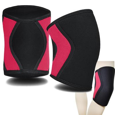 China Durable Professional Squatting Sleeve 7mm Neoprene Knee Support Weightlifting Kneepads Compression Powerlifting Knee Protectors for sale