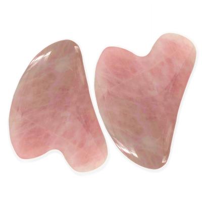 China Handheld Natural Chinese Gua Sha Tools Stone Scraper Rose Quartz Jade Guasha Board for Face Neck Body Acupuncture Back Pressure Therapy for sale