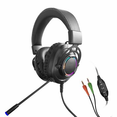 China hot sale new model 2022 rgb gaming headphone for xbox,30mW 102db USB Wired Gaming Headphone With LED Light for sale