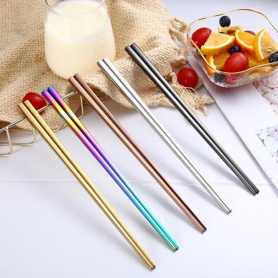 China Viable Korean Style Rose Gold Stainless Steel 304 Titanium Chopsticks for sale