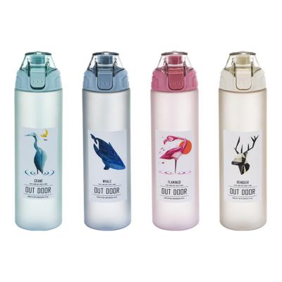 China Custom Made Sweet Sustainable Cute Animal Logo Small Mouth Rope Sport Portable Water Bottle Pattern Design for sale