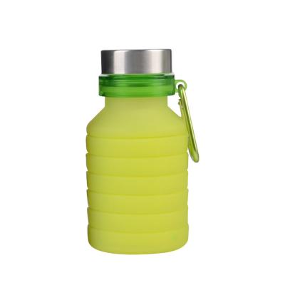 China 550ml Bpa Free Custom Viable Collapsible Drinking Bottle Cup Silicone Travel Collapsible Water Bottle for sale