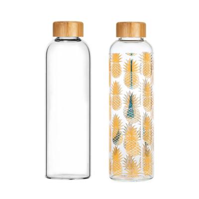 China Sustainable Wholesale Clear Reusable Drinking Glass 500ml Water Bottle With Custom Logo for sale