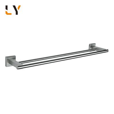 China Kitchen Bathroom Hand Towel Hanger Ladder Satin Wall Double Bar Modern Towel Rack for sale