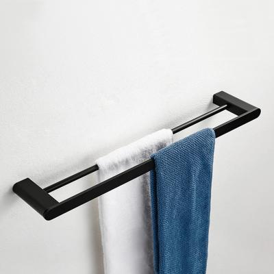 China Modern High Quality Bathroom Accessories Wall Mounted Towel Rack Double Towel Rack for sale