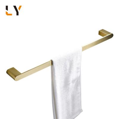 China Modern Kitchen Bathroom Gold Stainless Steel Rail Towel Hanger Wall Mounted Rack for sale