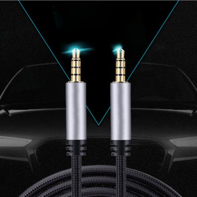 China High Quality Professional Aluminum Nylon Woven Speaker Net Male To Male Adapter Converter 3.5mm Audio Cable for sale