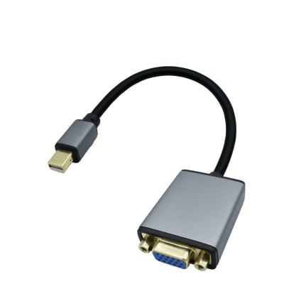 China 1080P 60HZ Silver Gray Aluminum Shell, Mini DP Male To VGA HD Video Adapter 1080P 60HZ Female MiniDP To VGA Converter Cable for sale