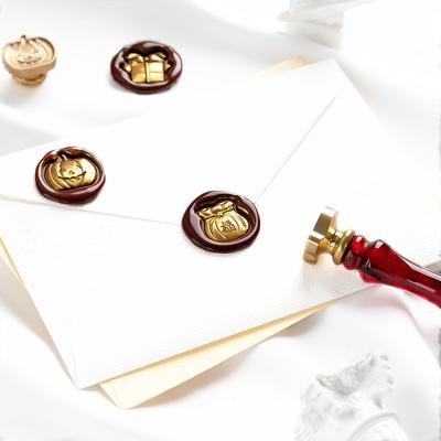 China Customized Invitations Factory High Quality Brass Head Handle Wax Seal Wooden Stamp for sale