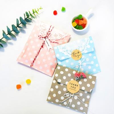 China 100pc Disposable Biological Degradable Craft Baking Bag Chevron Polka Dot Stripe Print Paper Paper Bags Treat Candy Bag Gift Bags for sale