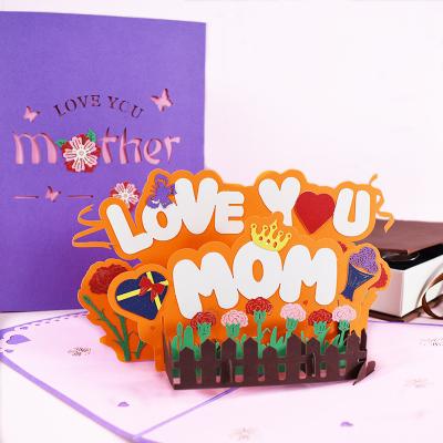 China Love Eco-Friendly Paper Floral Arrangement, 3D Mothers Day Greeting Pop Up Card, All Occasion Includes Envelope And Note Label for sale