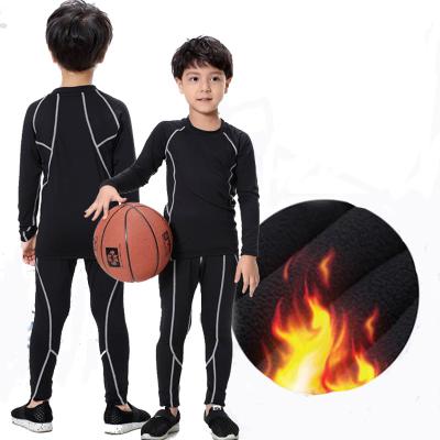 China Winter Warm Base Layers Boys And Girls Underwear Boys And Girls Children Thermal Motorcycle Johns Breathable Ski Tight Tops And Pants Set Long Set for sale