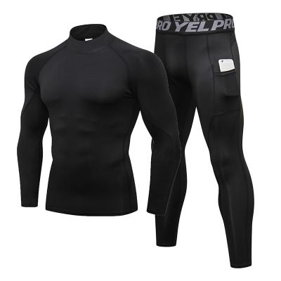 China Men's Workout Breathable Compression Set Thermal Shirts And Pants Long Sleeve Base Layer Warm Winter Top And Bottom for sale