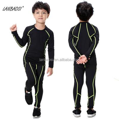 China Wholesale Breathable Kids Compression Tights Gym Fitness Clothing Set For Football for sale