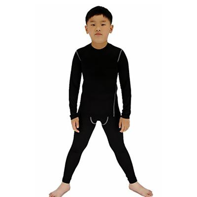 China Spandex / Polyester Boys And Girls Long Sleeve Compression Shirts And Pants 2 Pcs Set for sale