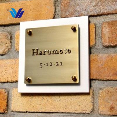 China Custom Buildings HONGSEN Address Numbers For Houses Mobile Shop Wooden Sign Board Design for sale