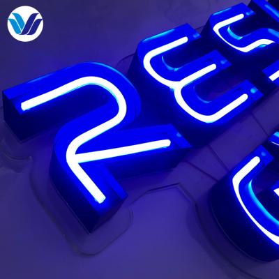 China HONGSEN Stores Manufacturer Supply Stainless Steel Interior Wall Letter Logo Sign Electronic Signs for sale