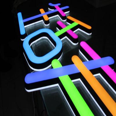 China Customized Colorful Acrylic Theme Park Mall Advertising Signs LED Letter Lights With Acrylic Letter Signs for sale