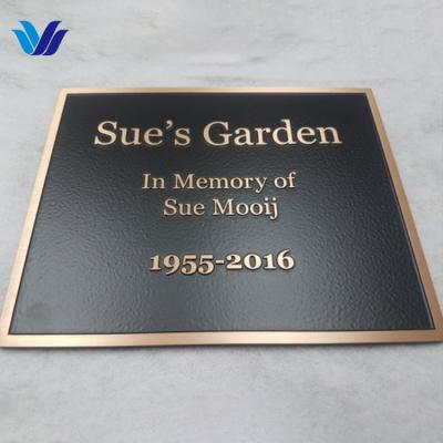 China Buildings Custom Embossed Hongsen Metal Plaques Custom Engraved Bronze Funeral Plaques for sale