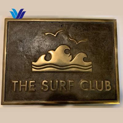 China Buildings Hongsen Custom Sign Plate Metal Signage Brass Advertising Sign Boards Outdoor for sale