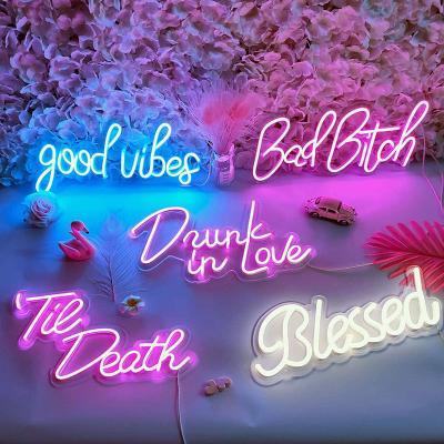 China Other Custom Neon Sign Wedding Til Death Sign Custom Neon Light Name 3d Neon Sign Led Letter Sign for sale