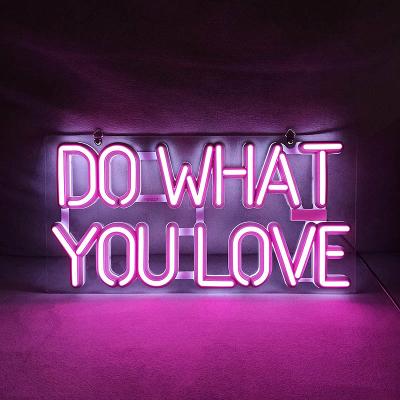 China The Other Pink Do What You Love LED Neon Sign Art Wall Lights For Bedroom Windows Hotel Bar Cafe Wedding Birthday for sale