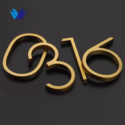 China HONGSEN Manufacturer Supply Custom Black Metal House Numbers Metal 6572 For Wall Buildings for sale