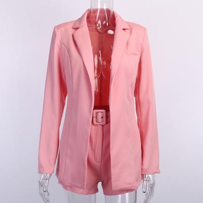 China Breathable Women Long Sleeve Blazer Suit And Shorts Set Two Piece Outfits For Women Blazer Suit For Women for sale