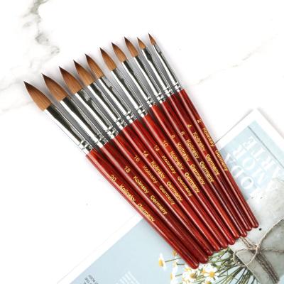 China Beauty Care Make Tools Custom Logo 100% Kolinsky Acrylic Brush Nail Tool Nail Pure Acrylic Kolinsky Nail Brush Size 8 for sale