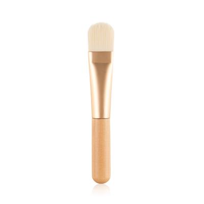 China Angular Blush Single Handle Wood Cosmetic Brush Facial Mask Brush for sale