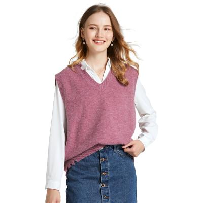 China Autumn And Winter Women Sweater Loose Sleeveless Knitted Vest Factory Supply Anti-Shrink V-Neck Vest Factory Supply Attractive Price for sale