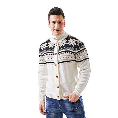 China Anti-wrinkle Autumn New Arrival Mens Turtle Neck Sweater Custom Stripe Knitted Man Jacket Cardigan Sweater Long Sleeve for sale