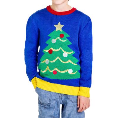 China High Quality Kids Knitted Christmas Tree Ugly Sweater Winter Christmas Anti-Wrinkle Pullover Kids Knitted Sweater Unisex Funny Sweater for sale