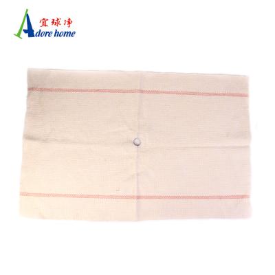 China Sustainable Promotional White Floor Cotton Mop Cloth With Blue Patch And Hole In Center for sale