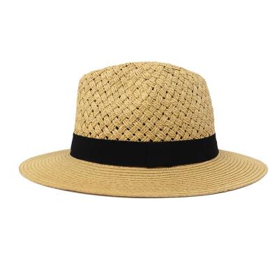 China Character Women Summer Sun Beach Brown Paper Straw Hat for sale