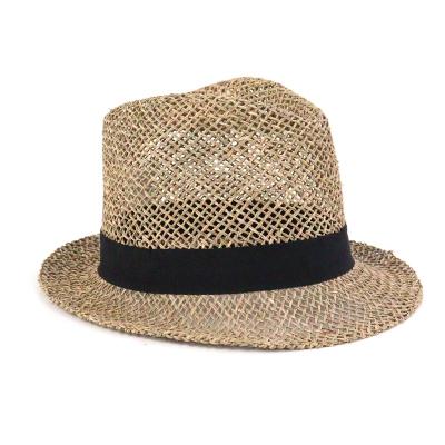 China New Summer Striped Casual Straw Travel Sunscreen Beach Outdoor Straw Hat for sale