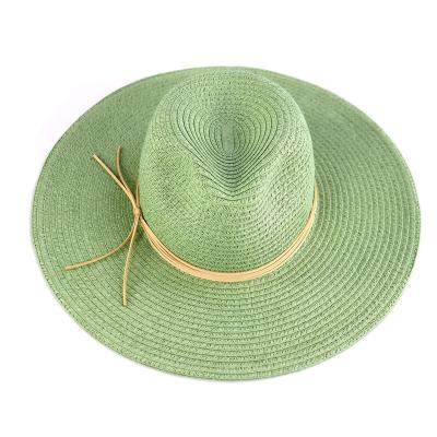 China Manufacturer Summer Youth Elegant Women's Checked Paper Bell Straw Hat with Rope for sale