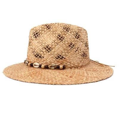 China Women Summer Striped Beach Paper Adjustable Bucket Straw Hat for sale