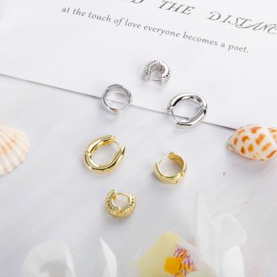 China Other Custom Fashion Trendy Jewelry Simple Round Huggie Hoop Earrings For Women for sale