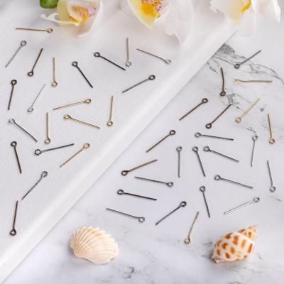 China DIY Jewelry Factory Wholesale Price Multi Size Iron Metal Accessory Gold Plating Silver Heads Eye Flat Head Pin for sale