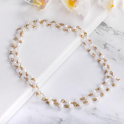 China Cheap DIY Jewelry Accessory Price Glass Bead Chain Use Handmade Round Faceted Shape Crystal Chains For Necklace for sale