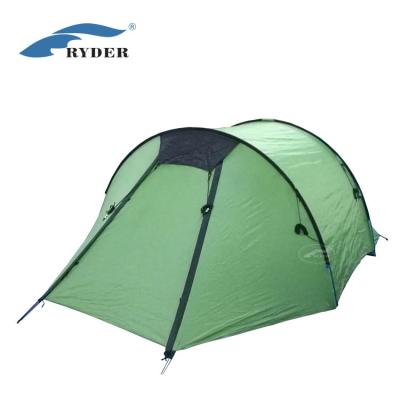 China Camouflage / Field Set OEM / ODM Branded Tags Good Quality Shipping Double Layer 3-4 Person Tunnel Tent With Waterproof Index PU 3000mm for sale