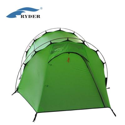 China Custom Logo 2 Person Straight Bracing Type Two Layers Pole Waterproof Professional Aluminum Clip Stylish Camping Tent From China Factory for sale