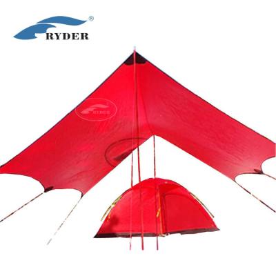 China Custom Made Waterproof Ultralight Silicone Curing 20D Wing Awning Tent Silnylon Camping Nylon Tarpaulin Customized for sale