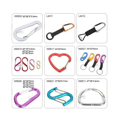 China High Quality Outdoor Aluminum Snap Hook Heavy Industry Wire Door Carabiner Multicolor Carabiner Hook For Camping for sale