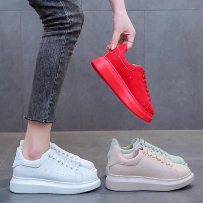 China CUSHIONING Custom Made Women Sneakers PU Leather Casual Shoes Skateboard Boat Ladies Girl Casual Shoes for sale