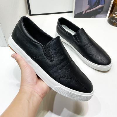 China Sheer Panel Color Shoes Low Top PU Shoes Anti-Smell Men Heel Loafers Stretch Cloth Casual Shoes Men Sneakers for sale