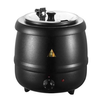 China Electric Hot Pot Buffet Kettle Heating Soup Warmer Commerical Black Color Electric Soup Warmer en venta